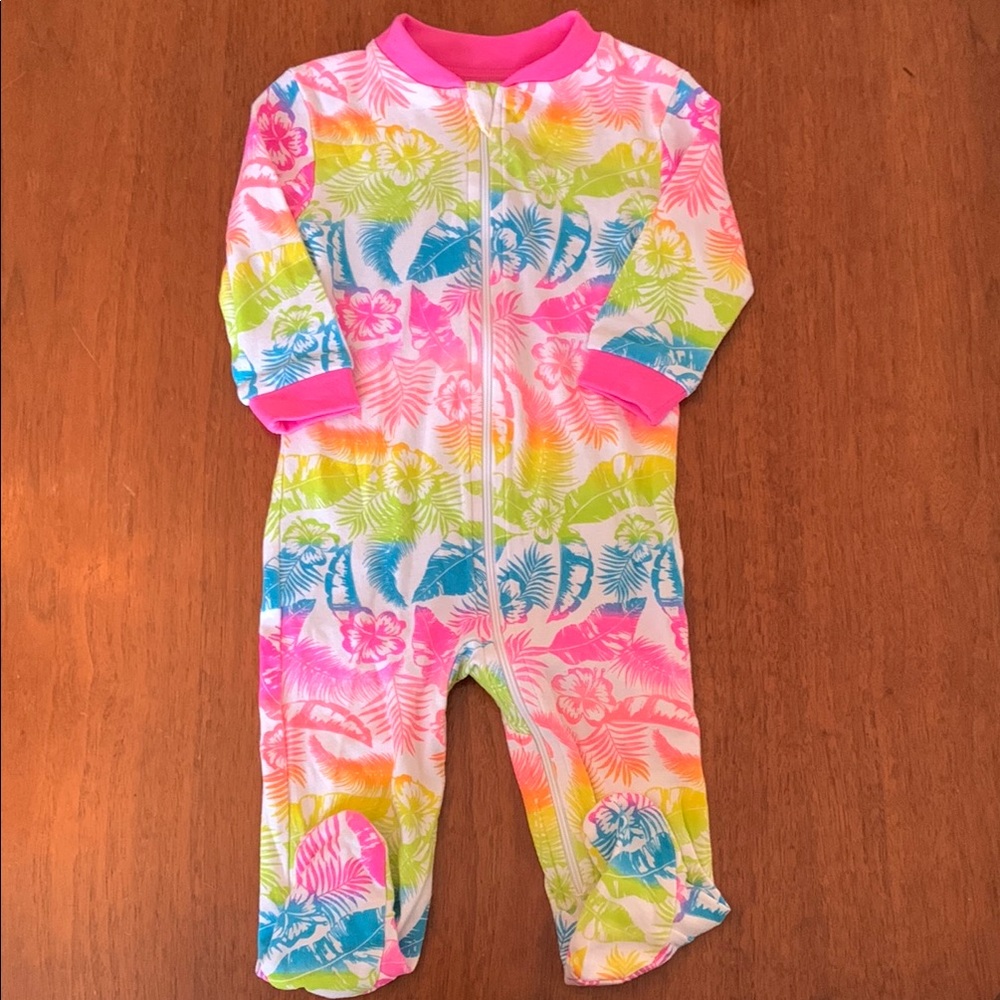 🍓3/$10 NWOT George Colorful Tropical Kids Footies size 3-6m